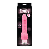 NS Novelties Firefly 8 Inch Glow In The Dark Vibrator Waterproof Pink Massager Cute Fun Sex Toy