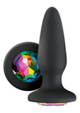 NS Novelties Glams Rainbow Gem Black Silicone Butt Plug Bling Crystal Sparkle Anal Sex Toy