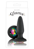 NS Novelties Glams Rainbow Gem Black Silicone Butt Plug Bling Crystal Sparkle Anal Sex Toy