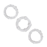 Renegade Intensity Clear Cock Rings 3 Sizes Beaded Erection Enhancers