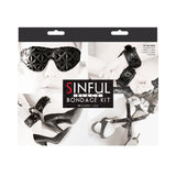 Sinful Bondage Kit Midnight Black Wrist Ankle Cuffs Hogtie Restraints Blindfold BDSM
