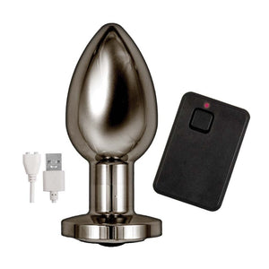 Nasstoys Ass-Sation Black Metal Remote Control Vibrating Butt Plug USB Anal Vibe Sex Toy