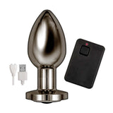 Nasstoys Ass-Sation Black Metal Remote Control Vibrating Butt Plug USB Anal Vibe Sex Toy