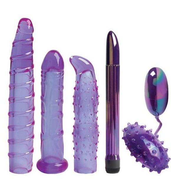 Nasstoys Purple Carnal Collection Pencil Vibrator Jelly Sleeve Egg Bullet Set