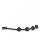 Nexus Excite Medium Anal Beads Black Silicone 4 Ball String Chain Ring Pull Toy