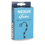 Nexus Excite Small Anal Beads Black Silicone Beginners 4 Ball String Chain Toy