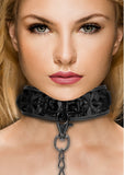 Ouch! Luxury Collar Leash Faux Leather Neck Restraint Bondage Play