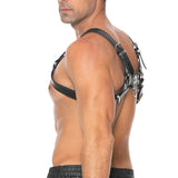 Ouch Chest Bulldog Harness Black Large to Xlarge