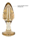Ouch! Golden Glitter Acrylic Butt Plug Set 3 Size Anal Training Kit Sexy Sparkle