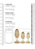 Ouch! Golden Glitter Acrylic Butt Plug Set 3 Size Anal Training Kit Sexy Sparkle