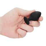 Ouch! Swirled Butt Plug Set Black Silicone 3 Size Anal Training Safe Beginners Kit