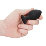 Ouch! Swirled Butt Plug Set Black Silicone 3 Size Anal Training Safe Beginners Kit