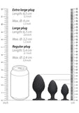 Ouch! Swirled Butt Plug Set Black Silicone 3 Size Anal Training Safe Beginners Kit