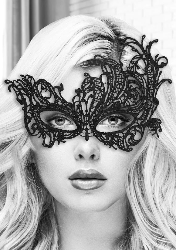 Ouch! Royal Black Lace Eye Mask Venetian Masquerade Ball Costume Party