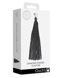 Ouch! Diamond Studded Flogger Faux Leather Whip Glam BDSM Fetish Kink Play