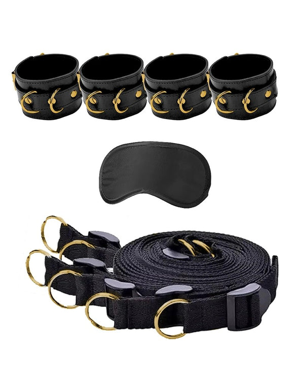 Ouch! Bed Bindings Restraint System Soft Bondage Cuffs Tethers Set Fetish Play
