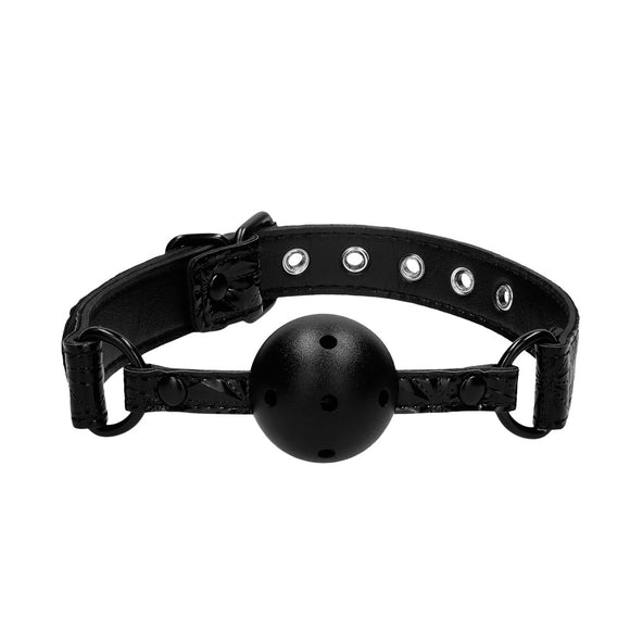 Ouch! Breathable Luxury Black Ball Mouth Gag Bondage BDSM Fetish Play