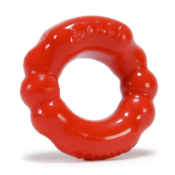 OxBalls 6-Pack Red Cock Ring Super Stretchy Soft Penis Erection Enhancer Band