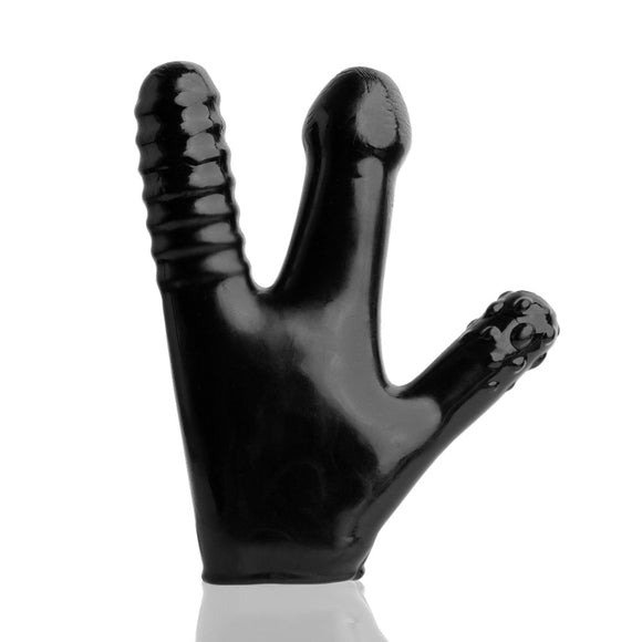 Oxballs Claw Pegger Glove Black Rubber Dildo Hand 3 Finger Anal Pegging Fisting Sex Toy