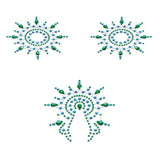 Petits Joujoux Gloria Adhesive Rhinestone Body Jewellery Sticker Set Turquoise Gem Decoration