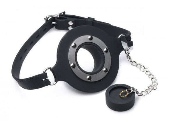 Master Series Pie Hole Silicone Feeding Gag with Plug Force Feed Fetish BDSM Bondage Play