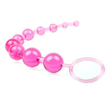 Pink Jelly Chain 10 Graduated Anal Beads Butt Plug Beginners Sex Toy