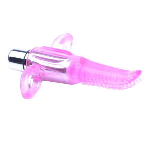 Vibrating Pink Jelly Tongue Finger Vibrator Bullet Mini Vibe Sex Toy