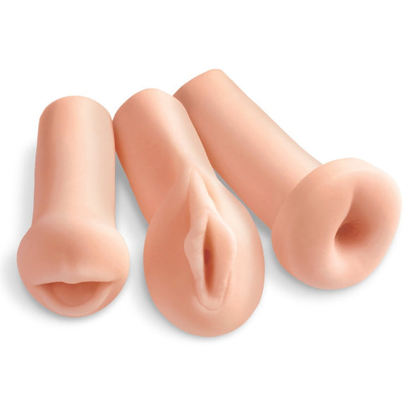 Pipedream Extreme All 3 Holes Masturbator Set Vagina Ass Mouth Sex Stroker Real Feel Anal Oral Toys
