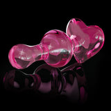 Icicles No.75 Glass Pink Heart Butt Plug Luxury Hot Cold Crystal Erotic Anal Sex Toy