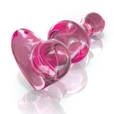 Icicles No.75 Glass Pink Heart Butt Plug Luxury Hot Cold Crystal Erotic Anal Sex Toy