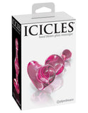 Icicles No.75 Glass Pink Heart Butt Plug Luxury Hot Cold Crystal Erotic Anal Sex Toy