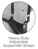 King Cock 11" Two Cocks One Hole Hollow Strap-On Dildo Suspender System