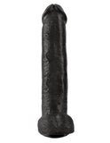 King Cock 15 Inch Black Dildo Huge Thick Realistic Penis Vein Balls Suction Cup