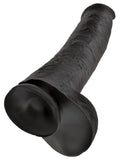 King Cock 15 Inch Black Dildo Huge Thick Realistic Penis Vein Balls Suction Cup