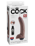 King Cock 9" Squirting Brown Dildo Realistic Ejaculating Penis Cum Sex Toy