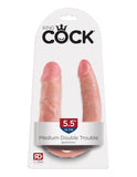 Pipedream King Cock Double Trouble Medium Dual Ended Realistic Penis Dildo Tapered Shaft