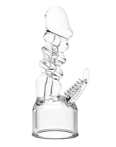 Power Head Super Dong Wand Vibrator Massager Attachment Clear Universal
