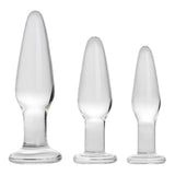 Prisms Dosha 3 Piece Clear Glass Butt Plug Set Anal Training Kit Erotic Temperature Play Beginners Sex Toy