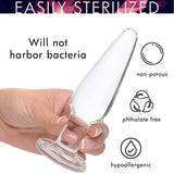 Prisms Dosha 3 Piece Clear Glass Butt Plug Set Anal Training Kit Erotic Temperature Play Beginners Sex Toy