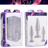 Prisms Dosha 3 Piece Clear Glass Butt Plug Set Anal Training Kit Erotic Temperature Play Beginners Sex Toy