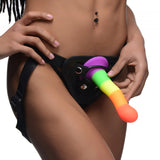 Strap U Proud Rainbow Silicone Strap-On Dildo Harness Bullet Gay Pride Couples Sex Toy