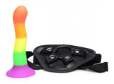Strap U Proud Rainbow Silicone Strap-On Dildo Harness Bullet Gay Pride Couples Sex Toy