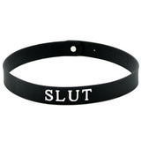 Black Silicone 'Slut' Collar