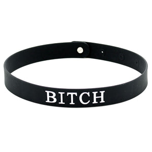 Black Silicone 'Bitch' Collar