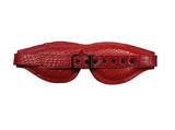 Leather Crocodile Skin Padded Blindfold