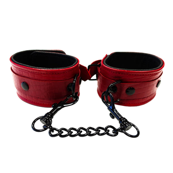 Leather Crocodile Ankle Cuffs