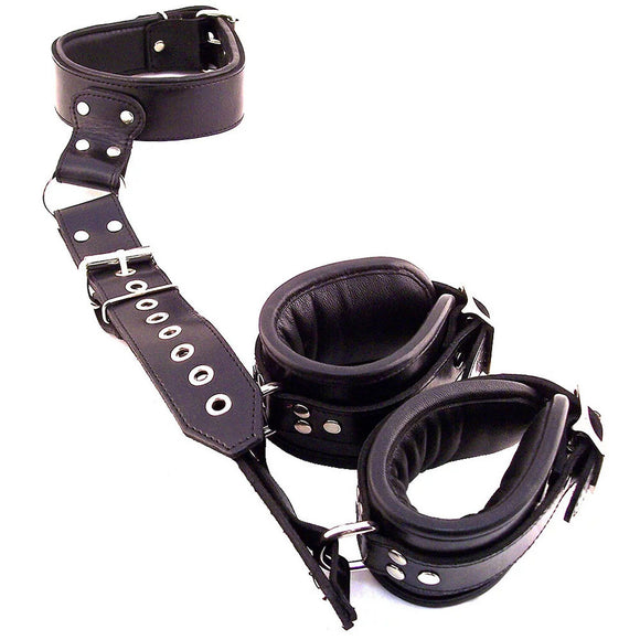 Black Leather Neck to Wrist Restraints