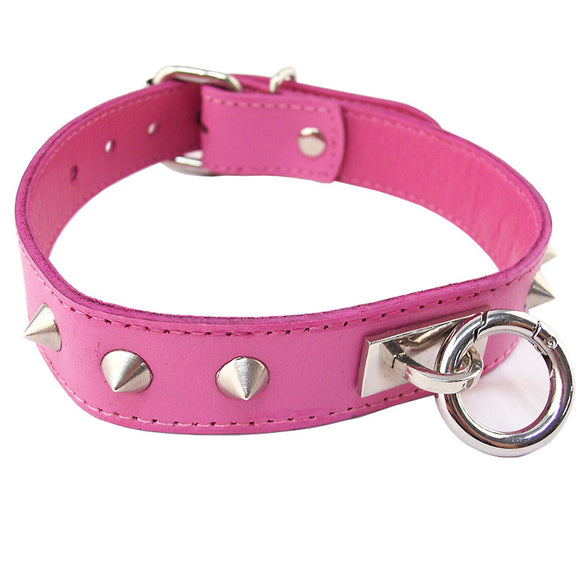 Pink O-Ring Studded Collar