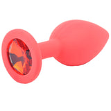 Red Silicone Small Size Crystal Gem Jewel Butt Plug Beginners Anal Starter Toy