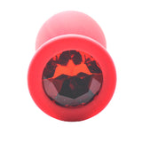 Red Silicone Small Size Crystal Gem Jewel Butt Plug Beginners Anal Starter Toy